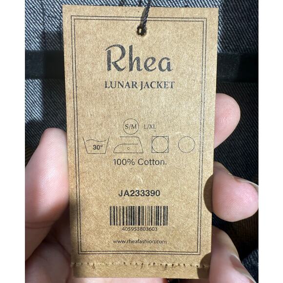 Rhea Lunar Jacket Black Denim Plaid Details Size S/M NWT - Picture 4 of 4